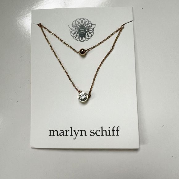Marlyn Schiff Double Layered Necklace Gold Tone Jewelry - Picture 3 of 4